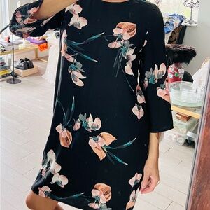 Vero Moda Black A-line Bell Sleeve Dress